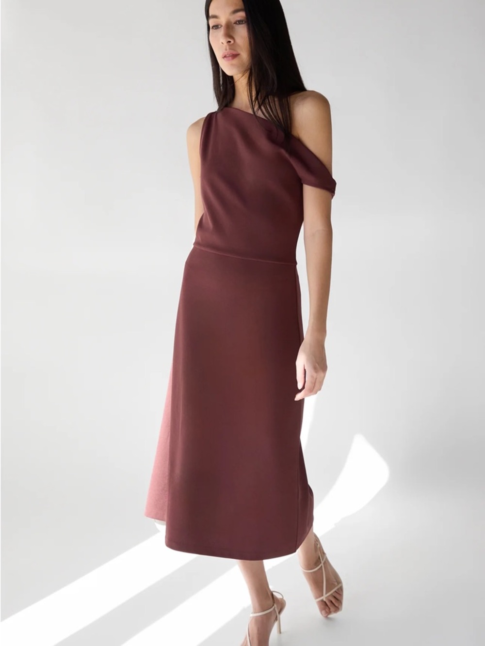 NWOT Oak+Fort Asymmetric Midi Dress